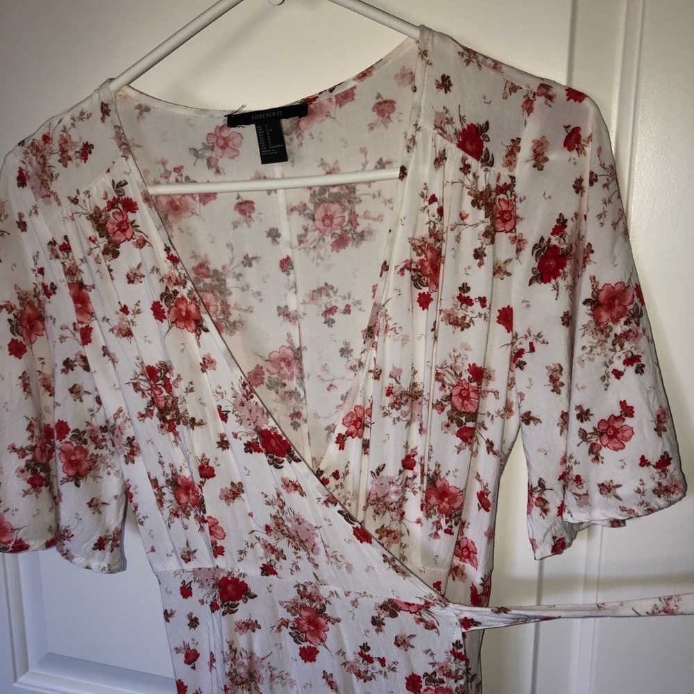 Floral Wrap Midi Dress